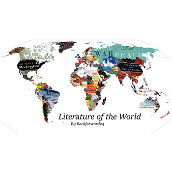 La vuelta al mundo en 144 libros: un mapamundi hecho con portadas
